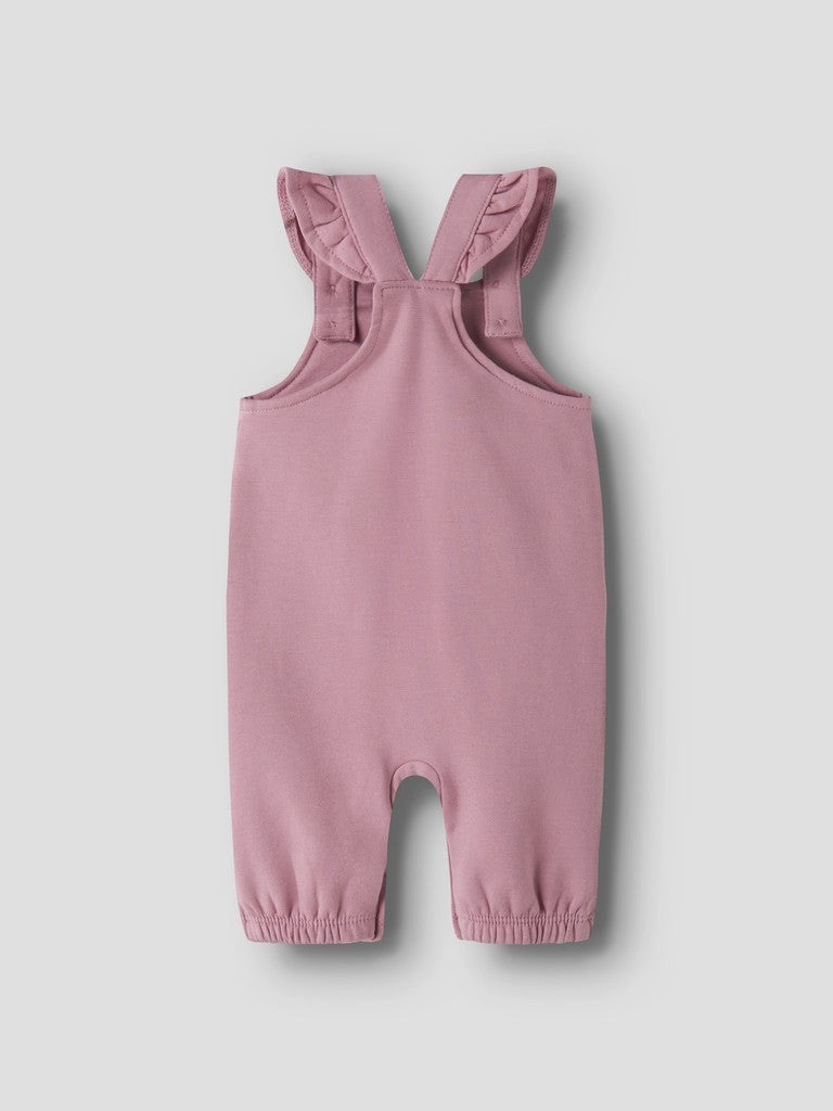 Hängselbyxa Nilda Sweat Enfärgad Rosa