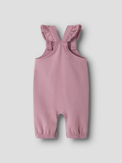 Hängselbyxa Nilda Sweat Enfärgad Rosa
