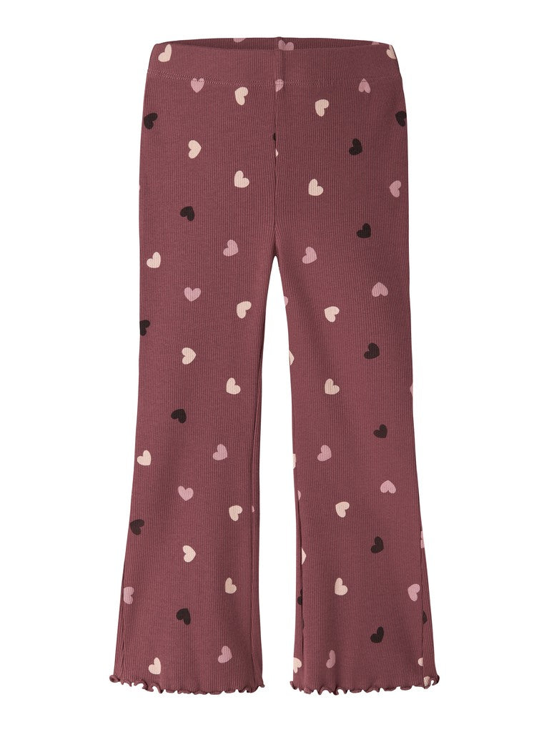 Byxa /Leggings Bootcut Vemia Ribbade Hjärtan Rosa