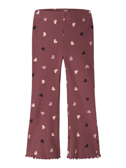 Byxa /Leggings Bootcut Vemia Ribbade Hjärtan Rosa