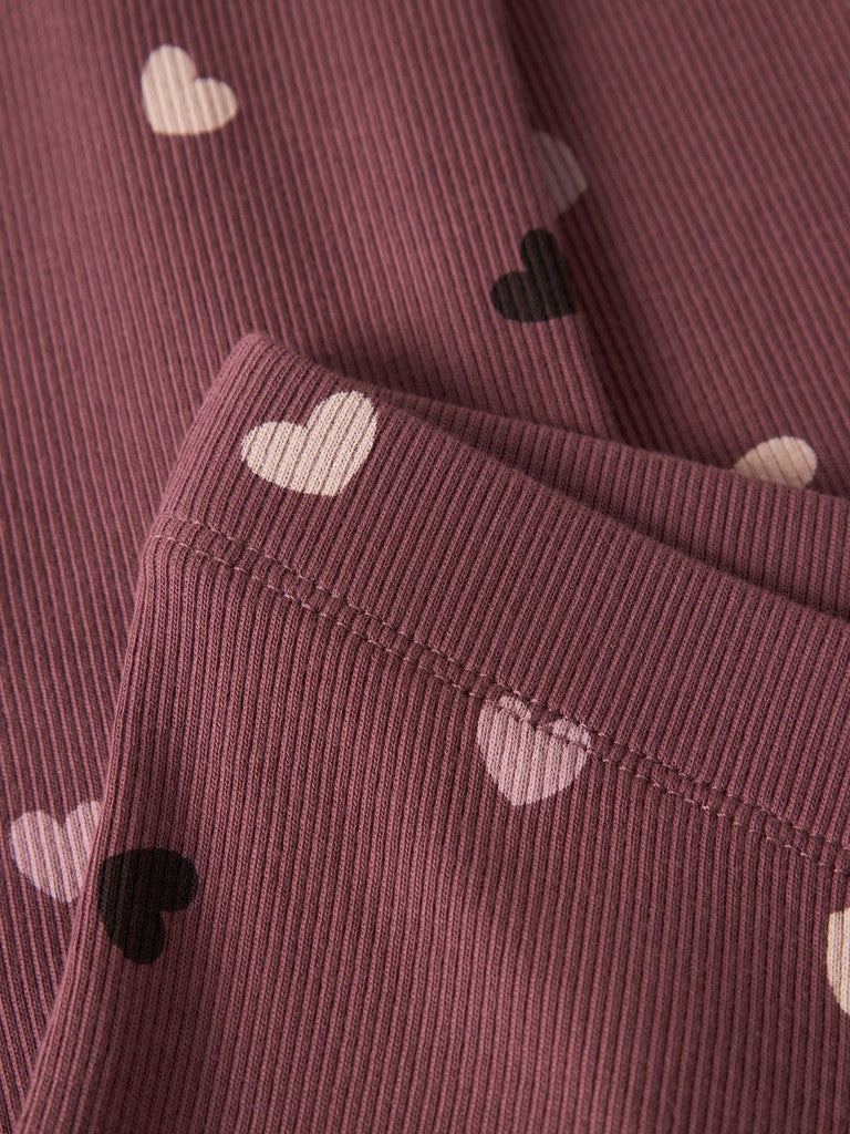 Byxa /Leggings Bootcut Vemia Ribbade Hjärtan Rosa
