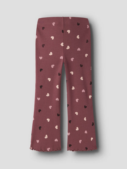 Byxa /Leggings Bootcut Vemia Ribbade Hjärtan Rosa