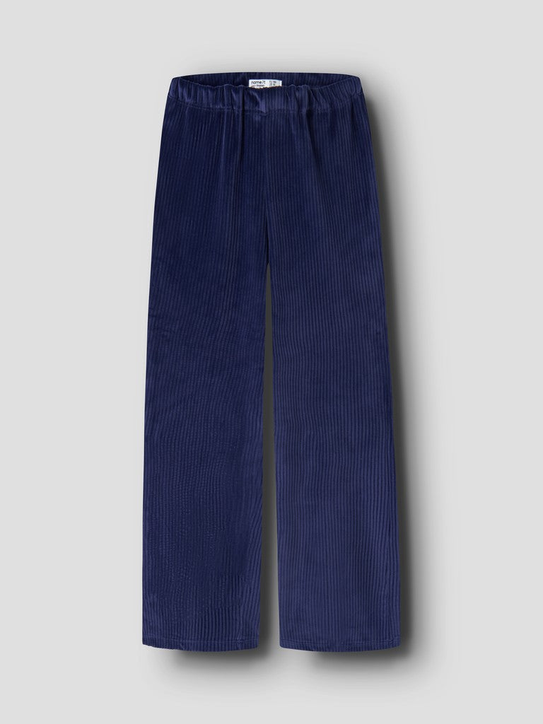 Byxa Veloa Ribbad Velour K Blå