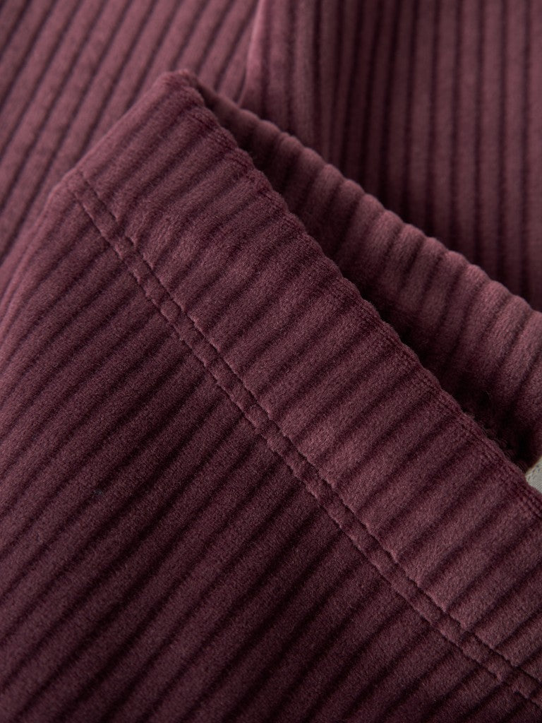 Leggings Byxa Veloa M Ribbad Velour Vinröd
