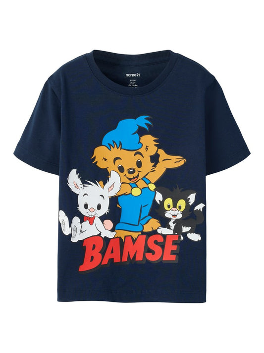 T-shirt Bamse, Lille Skutt, Katten Janson Malthe Marinblå