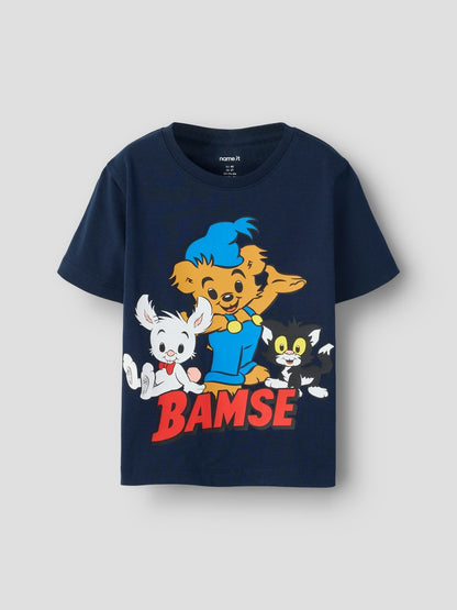 T-shirt Bamse, Lille Skutt, Katten Janson Malthe Marinblå