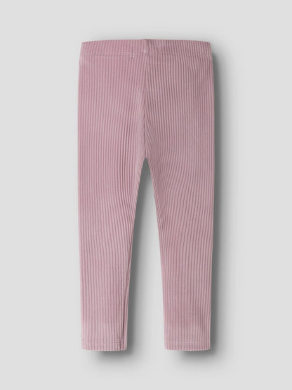 Leggings Byxa Veloa Ribbad Velour Rosa