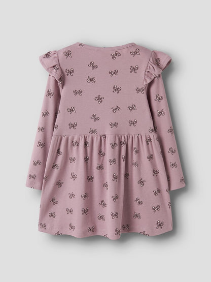 Klänning Rulies Långärmad Ribbad Rosetter Rosa