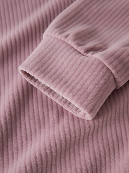 Tröja Veloa Ribbad Velour K Rosa