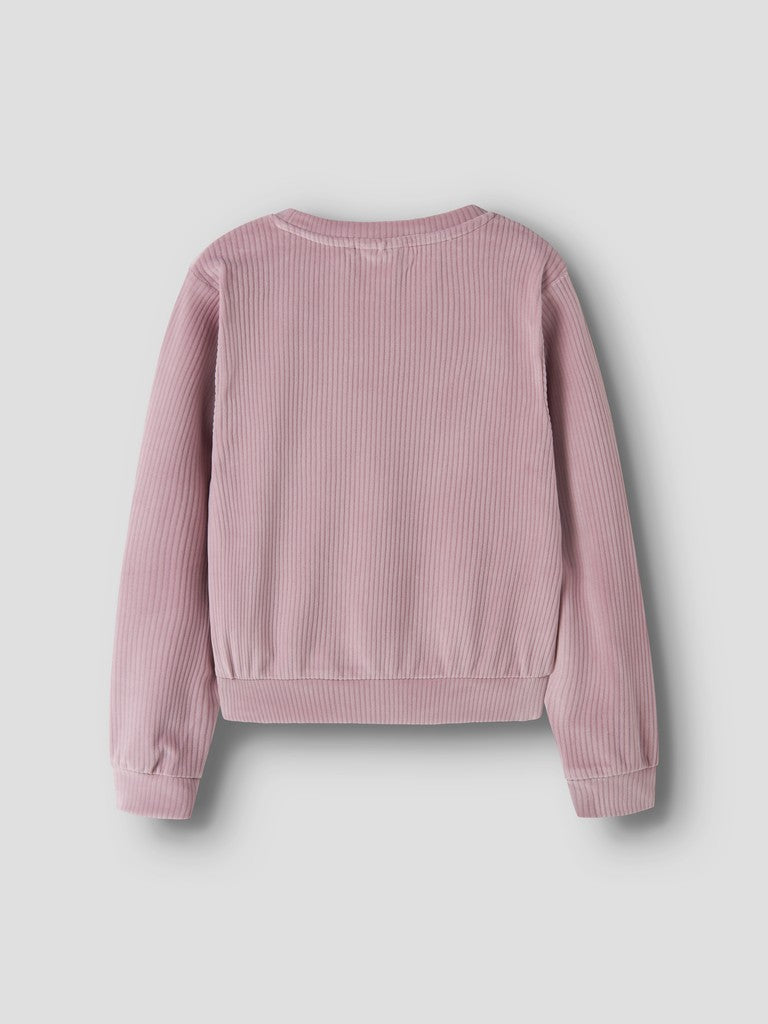 Tröja Veloa Ribbad Velour K Rosa