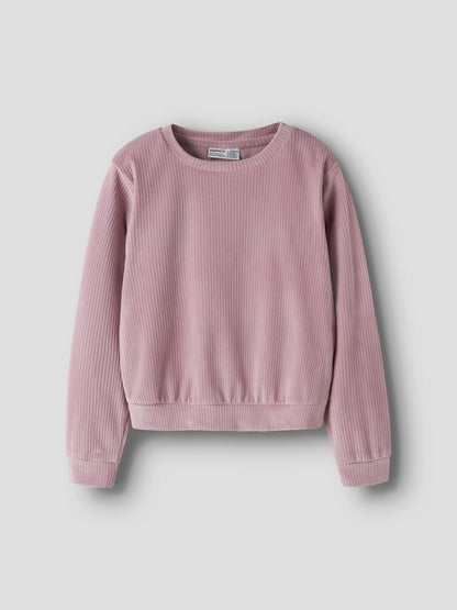 Tröja Veloa Ribbad Velour K Rosa