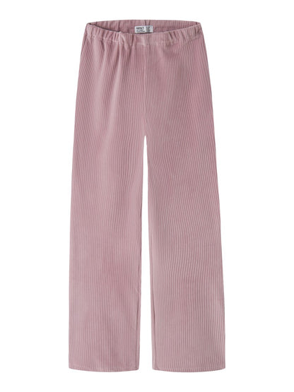 Byxa Veloa Ribbad Velour K Rosa