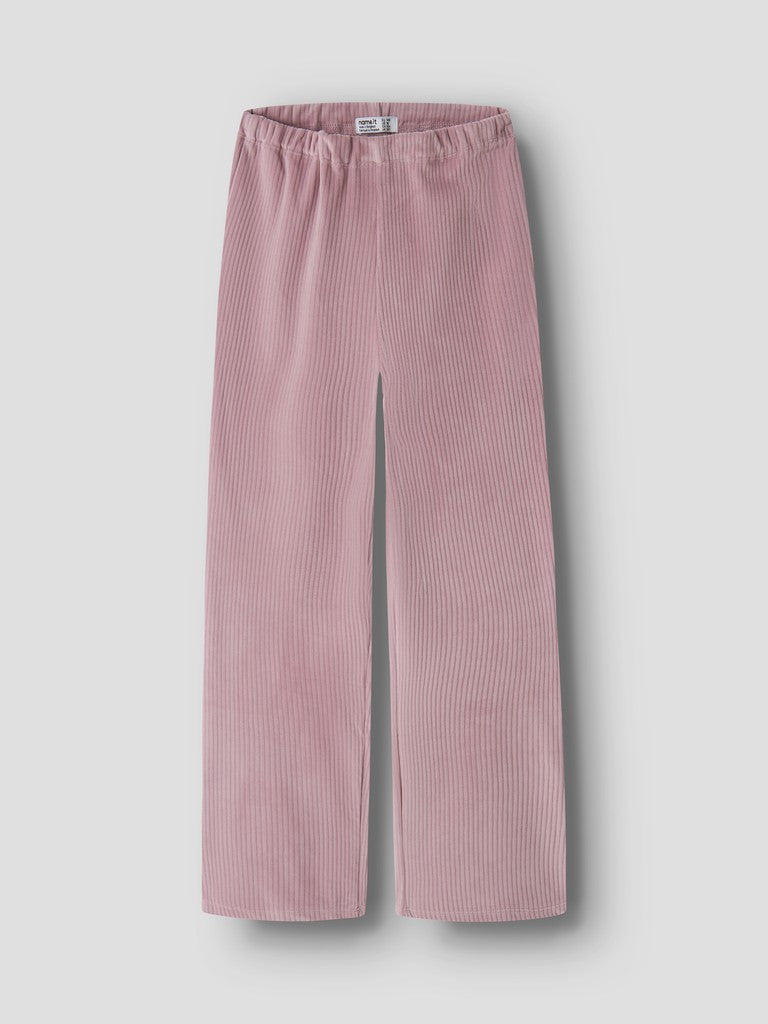 Byxa Veloa Ribbad Velour K Rosa
