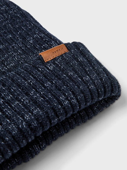 Mössa Milan Ribbstickad K Marinblå