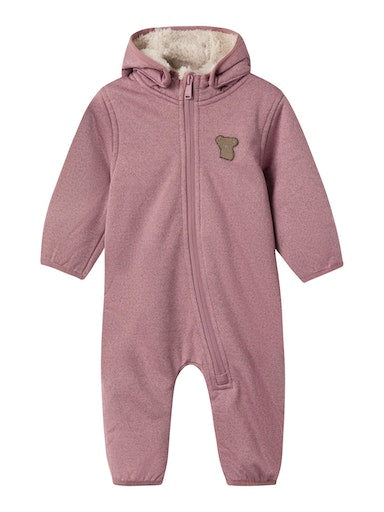 Softshell Overall Vattentät Mada Teddyfoder Enfärgad Rosa