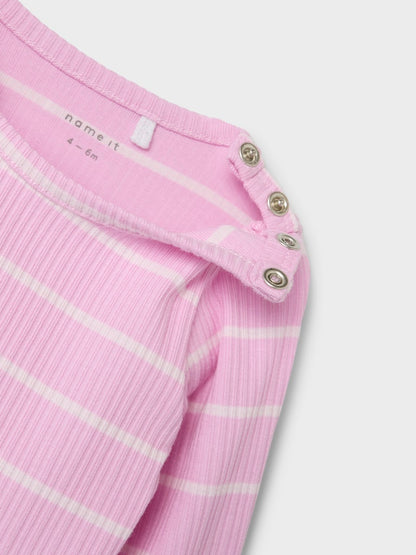 Body Ribbad Randig Kianna Rosa/Vit