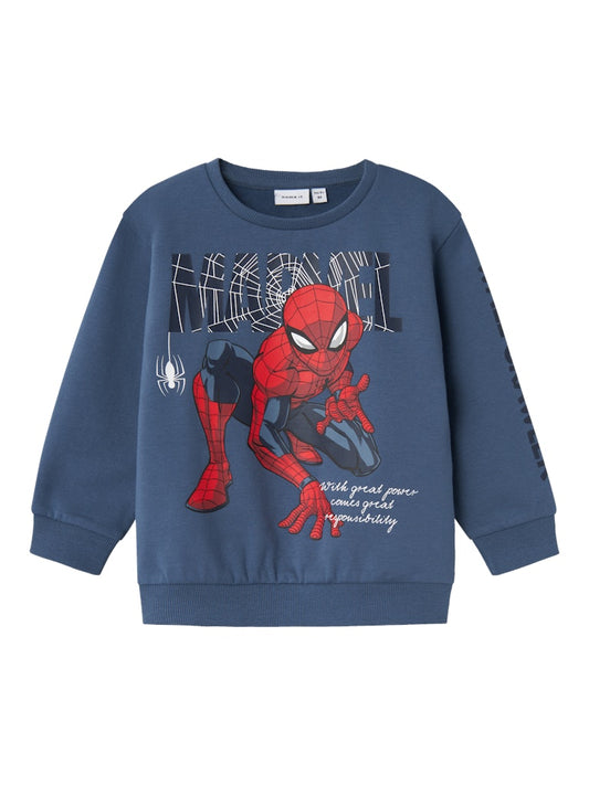 Sweattröja Asist Spiderman Tryck Blå