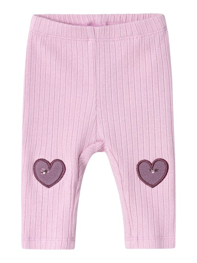 Leggings Olba Ribbade Hjärta Rosa