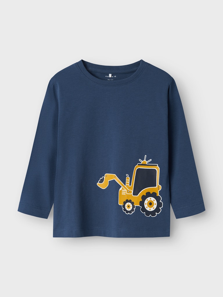 Långärmad T-shirt Loder Grävmaskin Blå