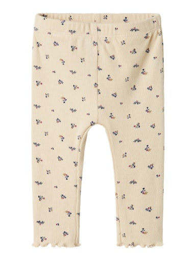 Leggings Olinne Blommor Beige