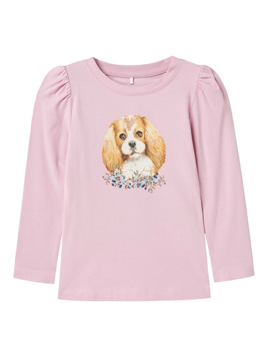 Långärmad Topp Hund Ramoni Glitter Rosa