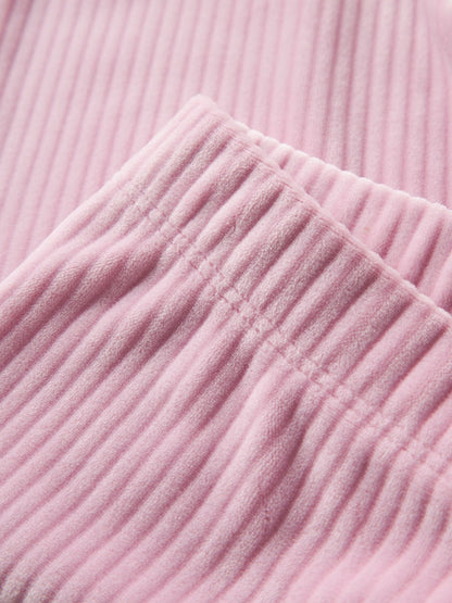 Leggings Byxa Veloa Ribbad Velour Rosa