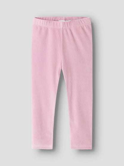 Leggings Byxa Veloa Ribbad Velour Rosa