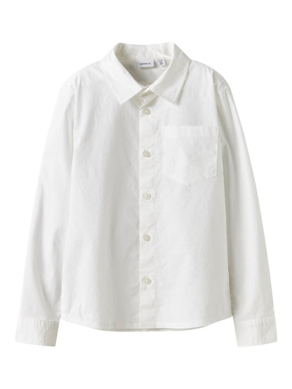 Långärmad Skjorta Refred Enfärgad Vit