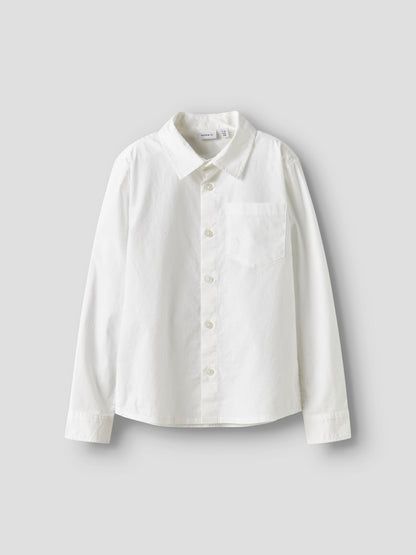 Långärmad Skjorta Refred Enfärgad Vit