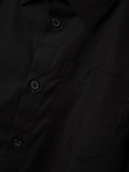Långärmad Skjorta Refred Enfärgad Svart