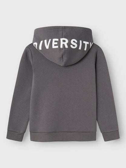 Hoodie Stral Enfärgad Diversity Grå