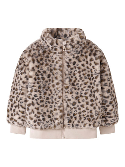 Jacka Fuskpäls M Mila Leopard Beige