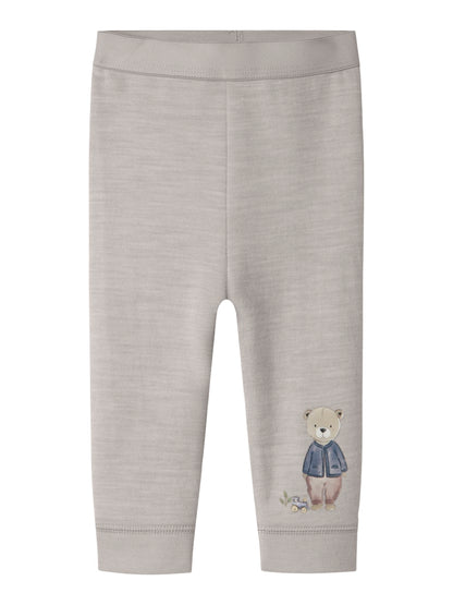 Leggings Merinoull/Bomull Wup Nalle Grå