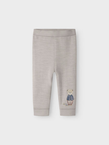 Leggings Merinoull/Bomull Wup Nalle Grå