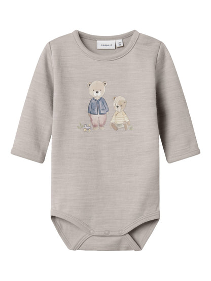 Body Merinoull/Bomull Wup Nalle Grå