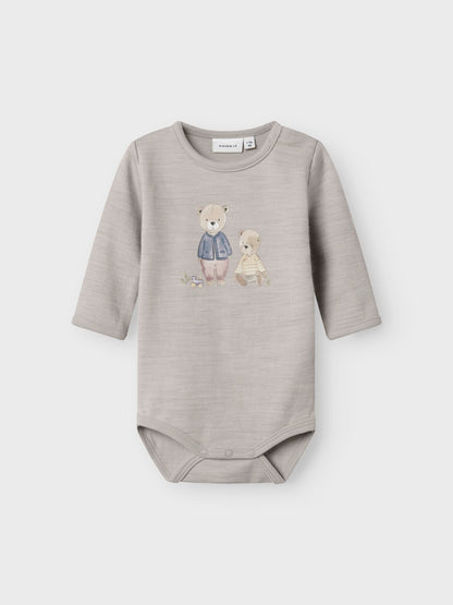 Body Merinoull/Bomull Wup Nalle Grå