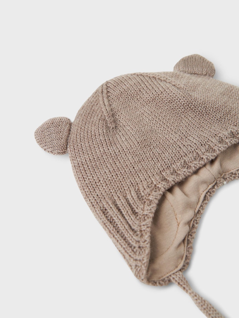 Mössa Merinoull Stickad Wruni Grå Beige