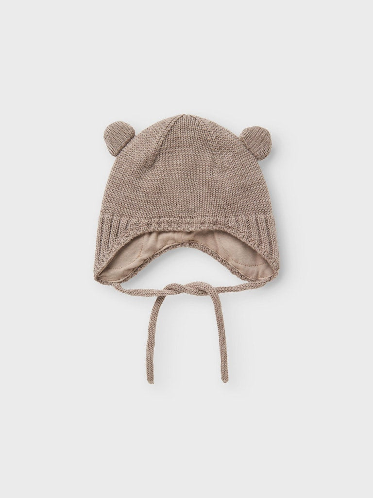 Mössa Merinoull Stickad Wruni Grå Beige