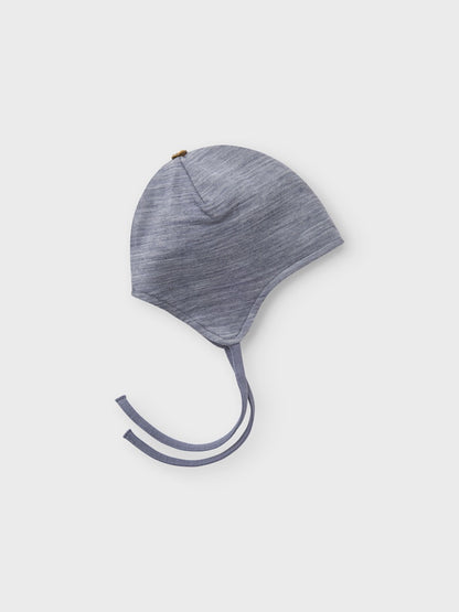 Mössa Merinoull/Bomull Wuppo Enfärgad Blå