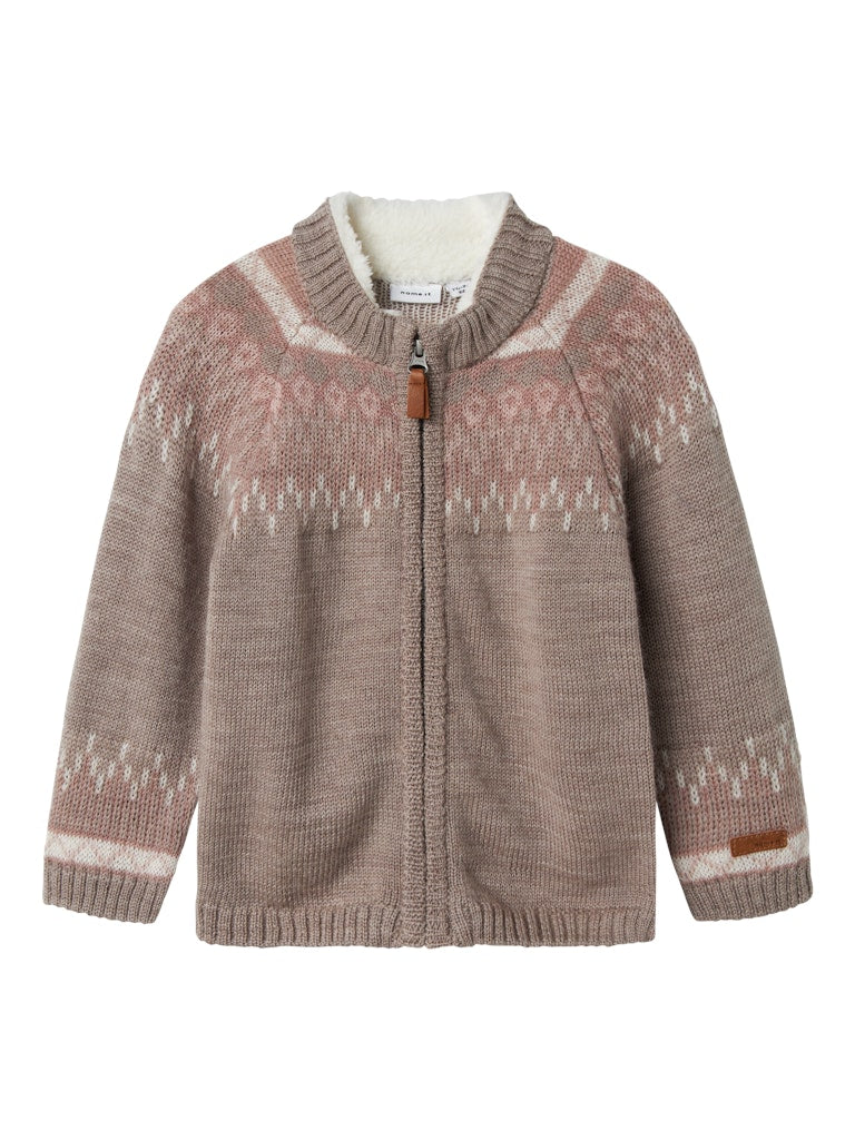 Cardigan Merinoull Wriss Lager 2 Grå/Rosa/Beige