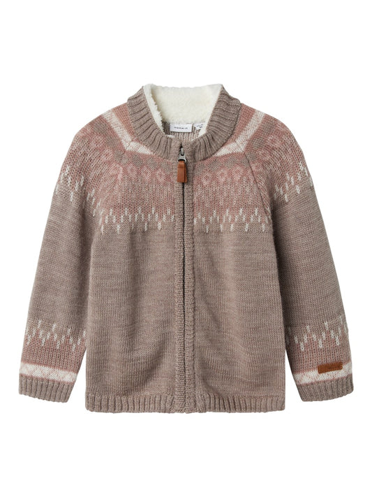 Cardigan Merinoull Wriss Lager 2 Grå/Rosa/Beige