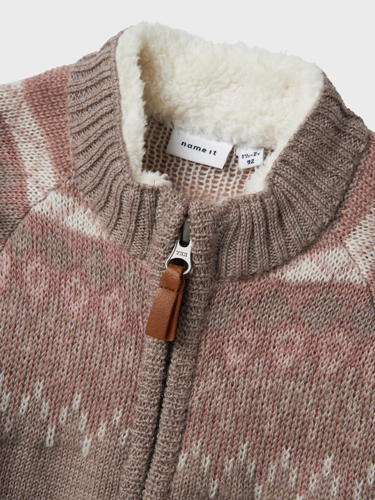 Cardigan Merinoull Wriss Lager 2 Grå/Rosa/Beige