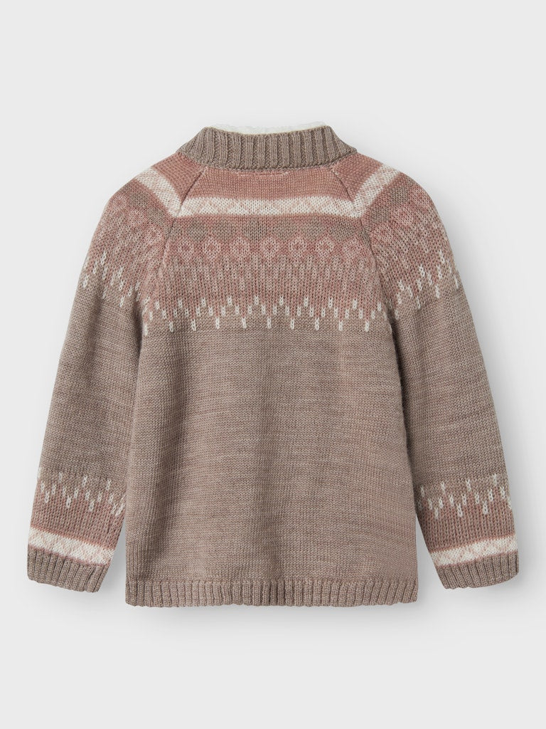 Cardigan Merinoull Wriss Lager 2 Grå/Rosa/Beige