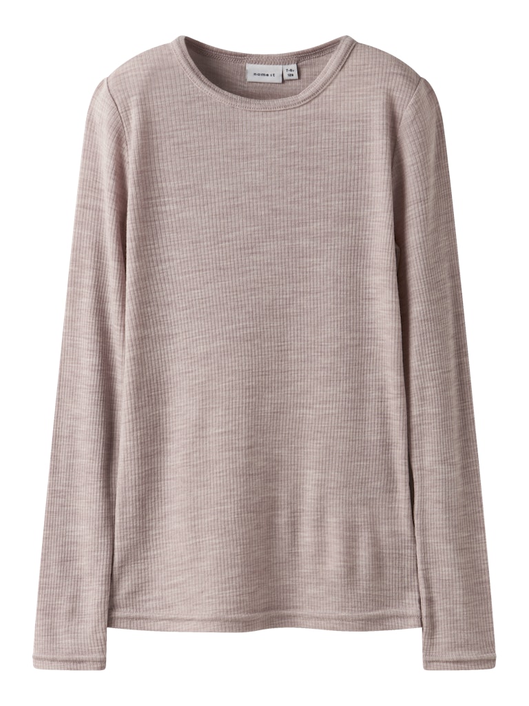 Topp Merinoull Wax K Ribbad Enfärgad Rosa