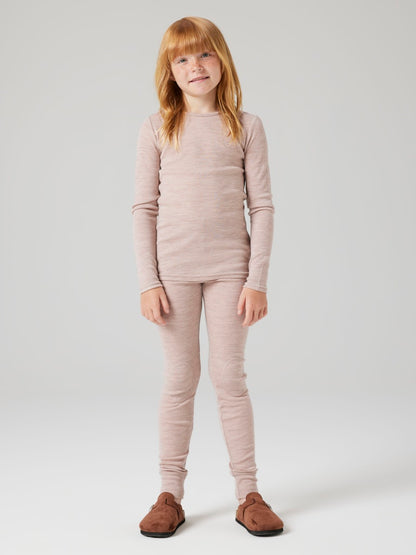 Topp Merinoull Wax K Ribbad Enfärgad Rosa