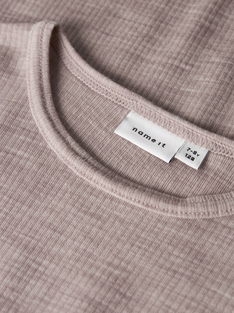 Topp Merinoull Wax K Ribbad Enfärgad Rosa