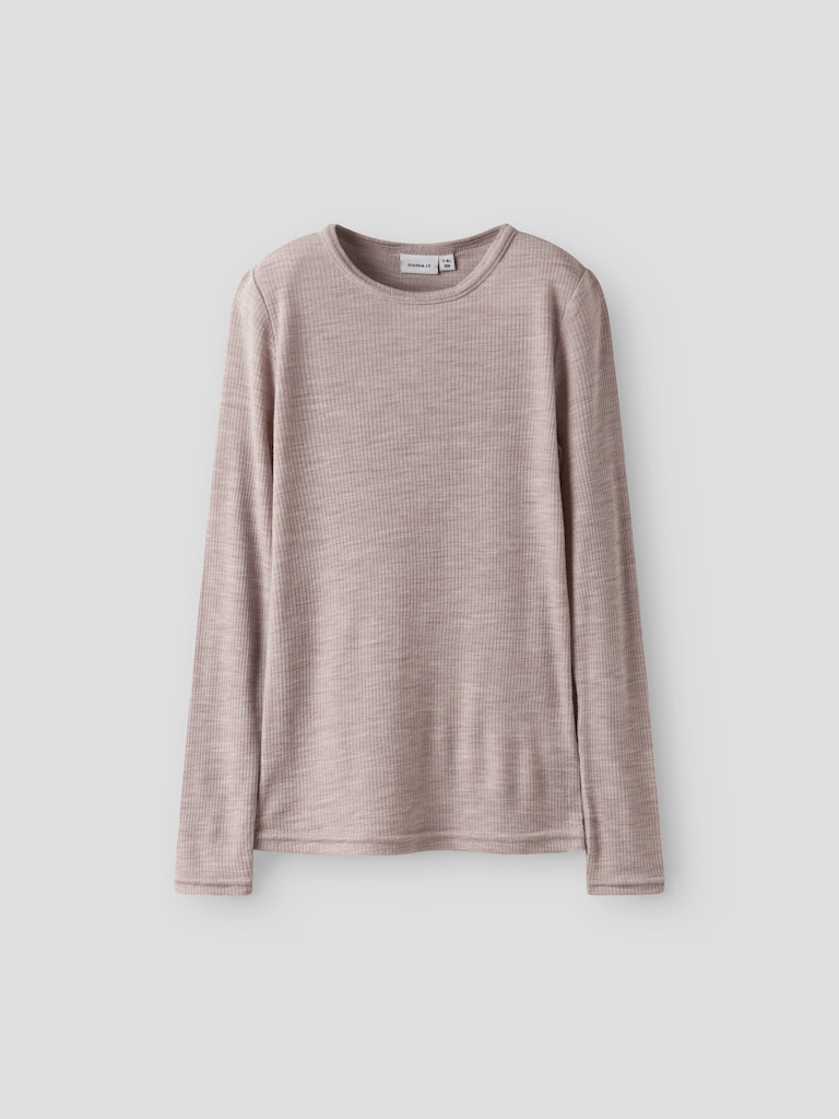 Topp Merinoull Wax K Ribbad Enfärgad Rosa