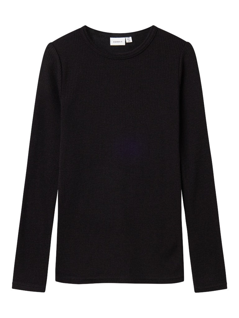 Topp Merinoull Wax K Ribbad Enfärgad Svart