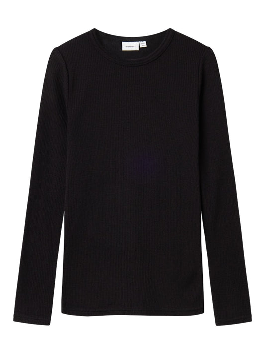 Topp Merinoull Wax K Ribbad Enfärgad Svart