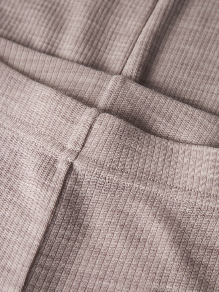 Leggings Merinoull Wax K Ribbad Enfärgad Rosa